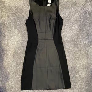 H&M black dress with faux leather center size 4